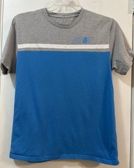 AT&T T-Shirt Royal Blue Gray Short Sleeves Crew Neck Uniform Logo Work M