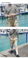 Bronson Mens Breton Striped Long Sleeve Shirt Causal French Sailor Naval T-Shirt