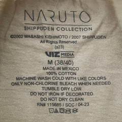 Naruto T-Shirt Adult M (38/40) Tan New Shippuden Collection Masashi Kishimoto