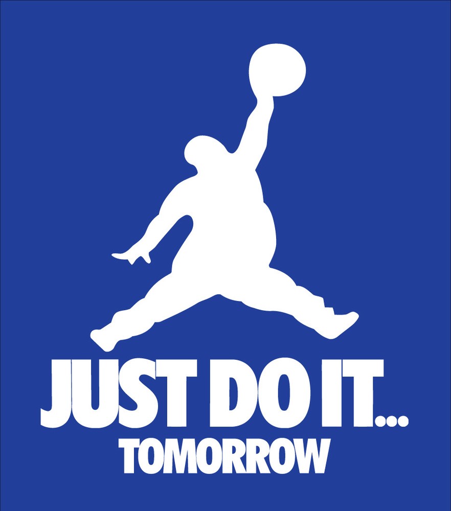 Just Do It Tomorrow parody shirt t-shirt Royal Blue basketball chubby lazy
