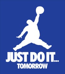 Just Do It Tomorrow parody shirt t-shirt Royal Blue basketball chubby lazy