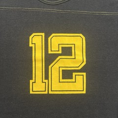 Vintage 1970s 70s The Men’s Shop Jersey T Shirt Cut 12 Black Yellow Size Small