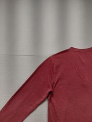 Izod Saltwater Men T Shirt M Oxblood Long Sleeve Crew Neck Button Logo Casual