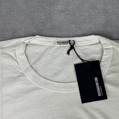 Buck Mason Venice Wash Slub Knit Curved Hem Tee Mens Large White Sand USA NWT