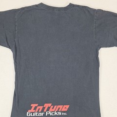In Tune Guitar Picks Shirt Mens Large Black Center Logo Y2K Punk Rock Faded