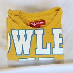 Supreme Overprint T Shirt KNOWLEDGE REIGNS SUPREME Slub Top Tee L SS24 Gold