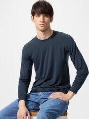 UNIQLO HEATTECH Crew Neck T 9/10 Sleeve XS-4XL 4Color Mens New Japan 472909