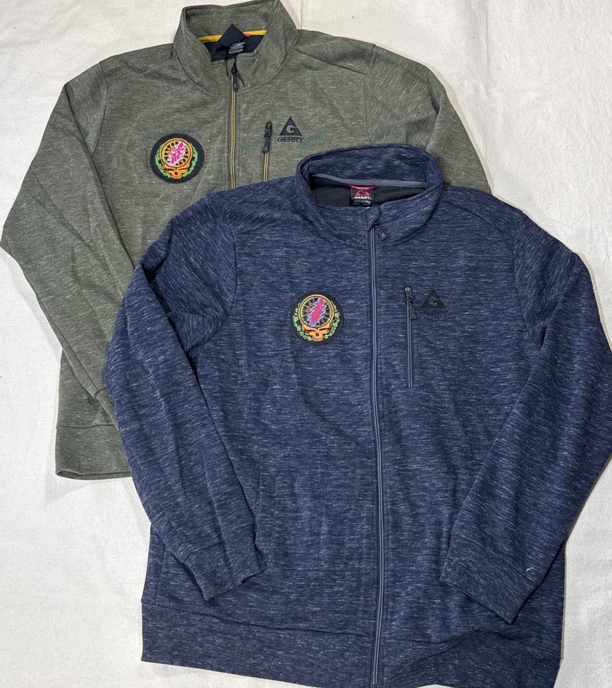 Gerry/Grateful Dead Steal Your Face (patch) Full Zip Jacket Mens XXL Lot Of 2