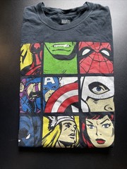 Marvel Size Medium Black T Shirt Short Sleeve Comic Book Graphic Tee Avengers
