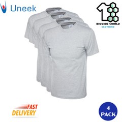 Uneek 1/2/4 PACK Unisex Classic T-Shirt Short Sleeve Work/ Casual Tee (UC301)