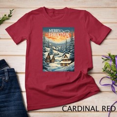Christmas Church in the Mountains A Peaceful Scene #2 Funny Unisex T-shirt