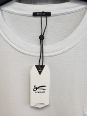Denham White Applique Logo Short Sleeve Cotton T-Shirt Mens Size Large BNWT.PWB