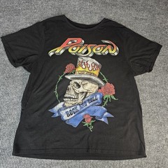 Poison Skull Top Hat Shirt Mens 2XL Black Rock And Roll Graphic Band Tee Rock