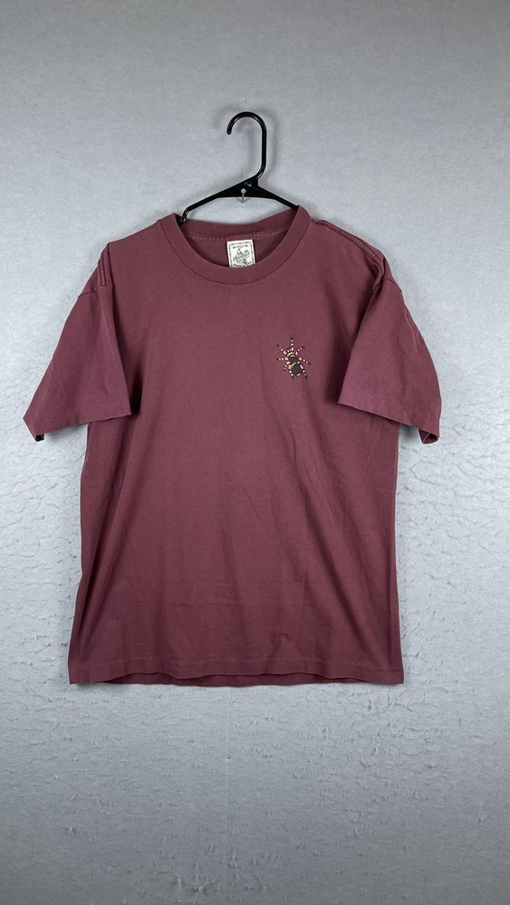 Vintage Wild Side A Walk Shirt Mens Large Maroon Spider Iguana Graphic 90s