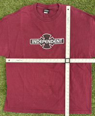 Vintage Y2K Independent Skater Shirt NHS Mens Size 2XL Red Streetwear Tee
