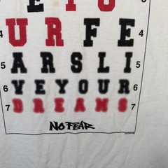Vintage No Fear Shirt Mens XL White 90s USA Skate Grunge Parody Quote Vision Eye