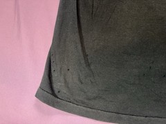 Vintage 80s Selvedge Chest Pocket Tee Shirt Mens Medium Black Thrashed Graphic