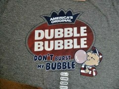 Tee Luv AMERICA’S ORIGINAL DUBBLE BUBBLE Men’s T-Shirt Size X-Lg Gray Classic