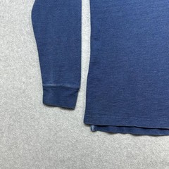 Peter Millar Henley Shirt Men Medium Blue Cotton Long Sleeve Pocket Casual