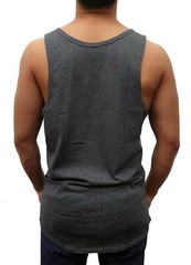 MENS SINGLET MUSCLE TANK TOP CURVE HEM BODYBUILDING GYM LIFTING CASUAL PLAIN