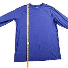 Rhone Reign Long Sleeve Shirt Men XL Blue Heather Synthetic Performance 100307