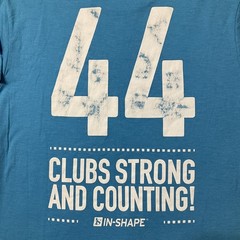 District Men Shirt Size S Blue Summer Strong Activewear Logo Short Sleeve 44