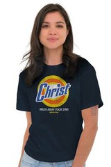Christ Wash Away Sins Christian Religion Womens or Mens Crewneck T Shirt Tee