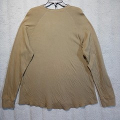 American Eagle Shirt Mens Y2K Henley Long Sleeve XL Brown Lined Grunge Preppy
