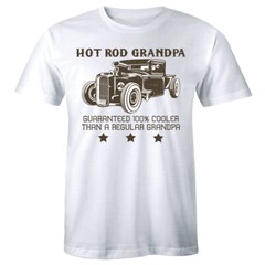 Hot Rod Grandpa Guaranteed 100% Cooler Than A Regular Grandpa Funny Mens T-Shirt