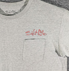 Salt Life Mens Large Gray Cotton USA Whale Graphic Short Sleeve Pocket T-Shirt