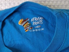 Kenya Africa Embroidered Colorful Souvenir Blue T-shirt Size L African Prints