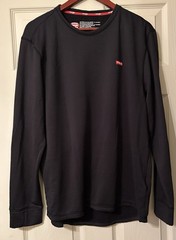 Men’s Size 2XL Black Long Sleeve Thermal Pullover Base Layer Work Travel NWOT