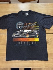 Vintage Lamborghini Countach SSI USA T Shirt Black Large Sports Car 90s Rare