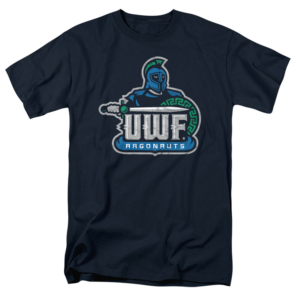University of West Florida Adult T-Shirt Distressed Primary, Navy, S-5XL