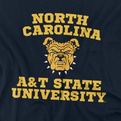 North Carolina A&T State University Adult T-Shirt Circle Logo, Navy, S-5XL