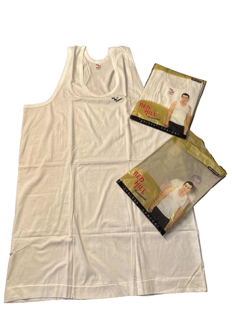 NEW 2X RED HILL CONTINENTAL FINE VESTS 100% COTTON 46/115CMS (MENS XL USA) READ