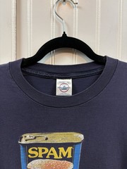 Vintage 2000s SPAM Can T-Shirt Size Large Navy Blue Formal Foods Snack Delta