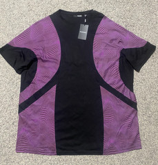 NWT- Murano Men’s 4XT Stretch Short Sleeve T.Shirt Black Purple Liquid Luxury