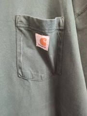 Carhartt Pocket T Shirt Distressed Green Size 2XL Cotton Fade