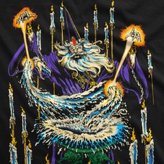 WIZARD-Big Print 2 SD T-SHIRT S,M,L,XL,XXL LIQUID BLUE Merlin,Potter,Necromancer