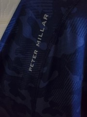 Peter Millar Men Navy Blue Camo UPF 50+ T-Shirt SZ L Activewear Stretch