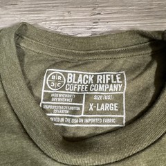 Black Rifle Coffee Company Coffee or Die T-Shirt Snake Military Green Size XL