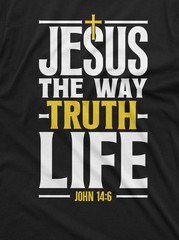 Jesus T-shirt Christian Jesus way truth life tee shirt Church tee shirt