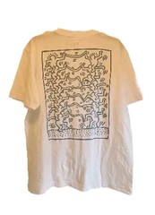 New Keith Haring Unity Graphic Mens Medium Pop Street Art Soft Cotton White Tee