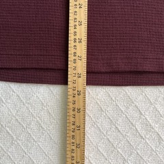 Men’s Thermal Waffle Knit Shirt XL Burgundy Crewneck Layer Banded Cuffs Workwear