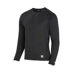 Carhartt Force Midweight Micro-Grid Long-Sleeve Base Layer Top, Black, Large,