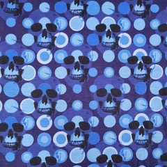 Robert Graham Shirt Mens XS Blue Spotted Skulls Classic Fit Graphic Tee Designer
