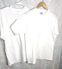 Vintage Jockey Plain White Tee Shirt Men Large Single Stitch set of 2