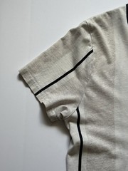 Hollister Mens Small Gray Beige Striped Crewneck 100% Cotton Embroidered Logo