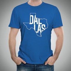 Dallas Basketball State Outline Unisex T-Shirt – Royal